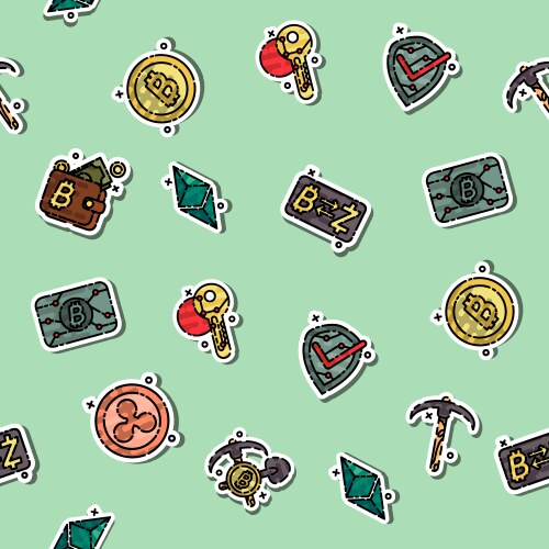Cryptocurrency blockchain isometric icons Vector Image