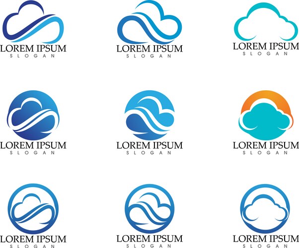 Cloud and sun data logo symbols icons – Royalty-Free Vector | VectorStock