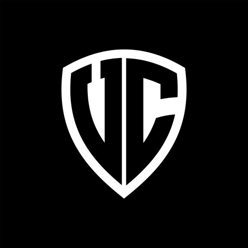 Vc logo monogram bold shield geometric shape Vector Image