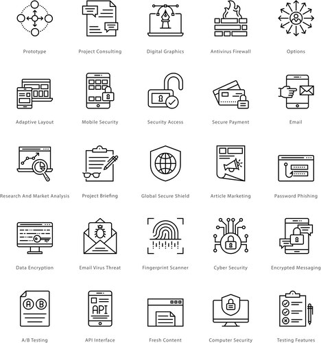 Web & SEO Icon Set Vector Image