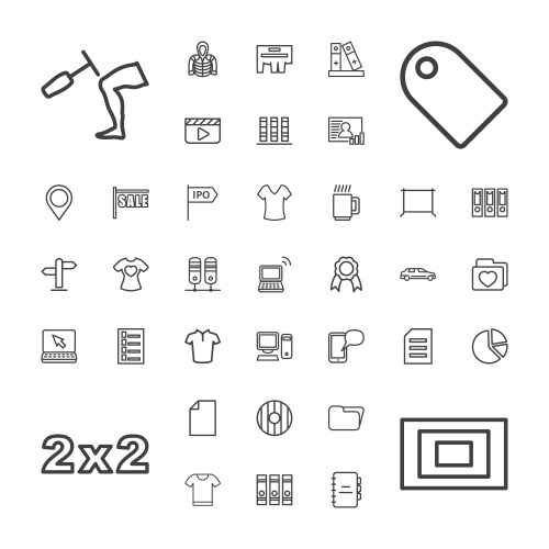 37 blank icons vector image