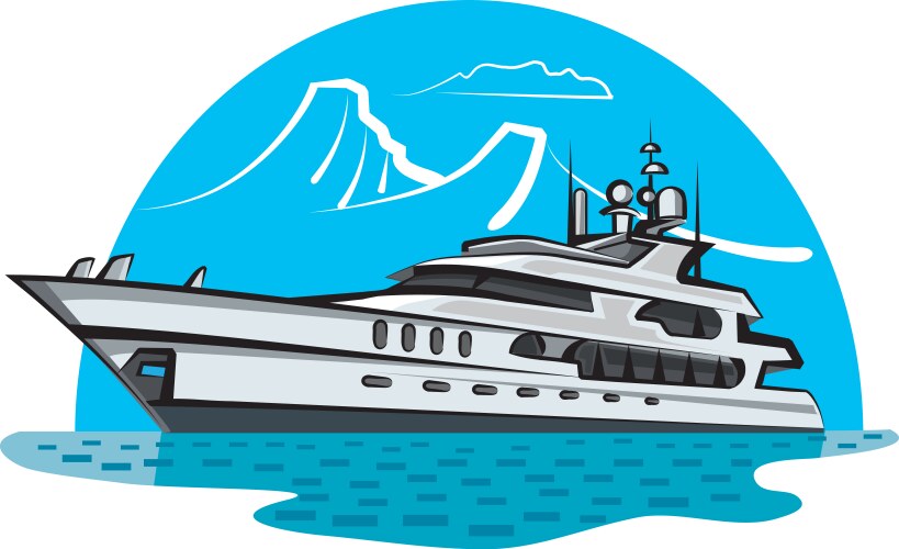 Elegant Sailing Yacht Vector Image