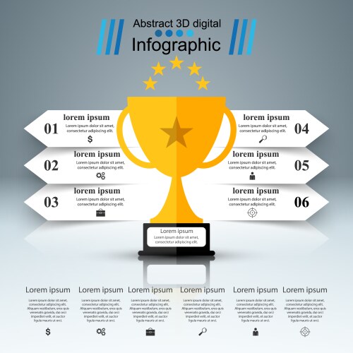 Golden Trophy Cup - Business Awards vector image