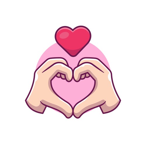 hand sign love cartoon vector image