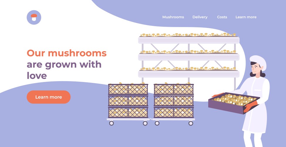 love mushrooms web page vector image