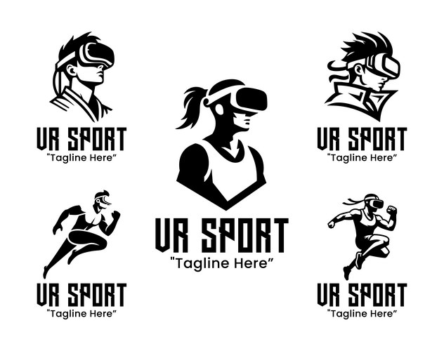 5 VR Sport Logo Set - Action & Motion Vector Image