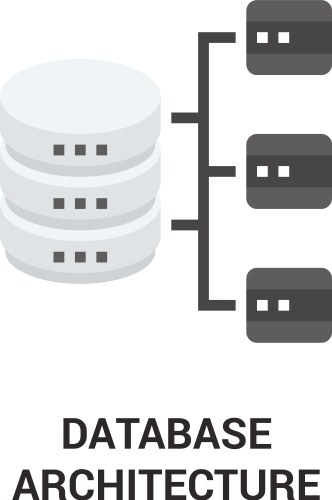 Database architecture flat icon design concept vector image