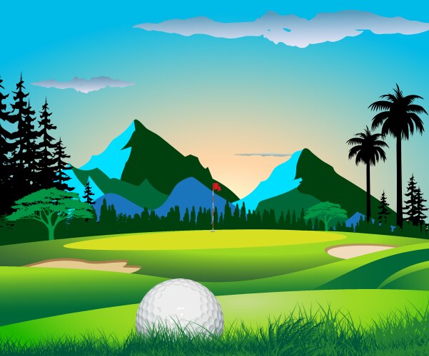 Golf course view (50574988) – Royalty-Free Vector | VectorStock
