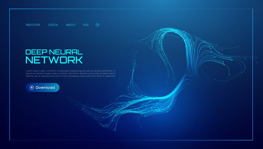 Neural network background with ai data in abstract vector image