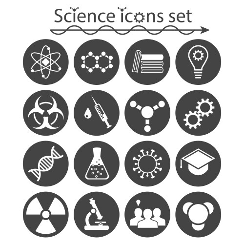 Chemical conical flask icon set Royalty Free Vector Image