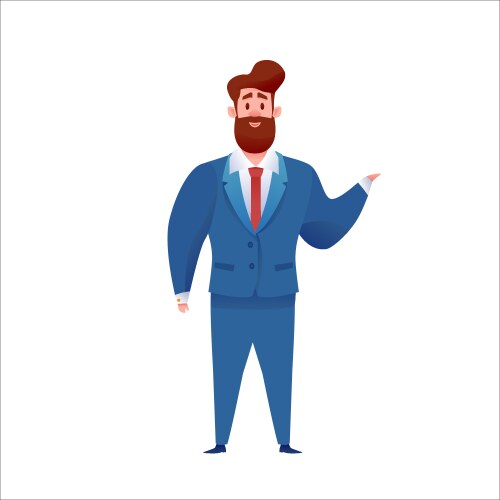 Business man manager in formal suit standing Vector Image
