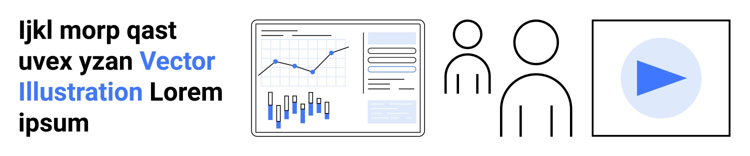 Data analytics dashboard user representation vector image