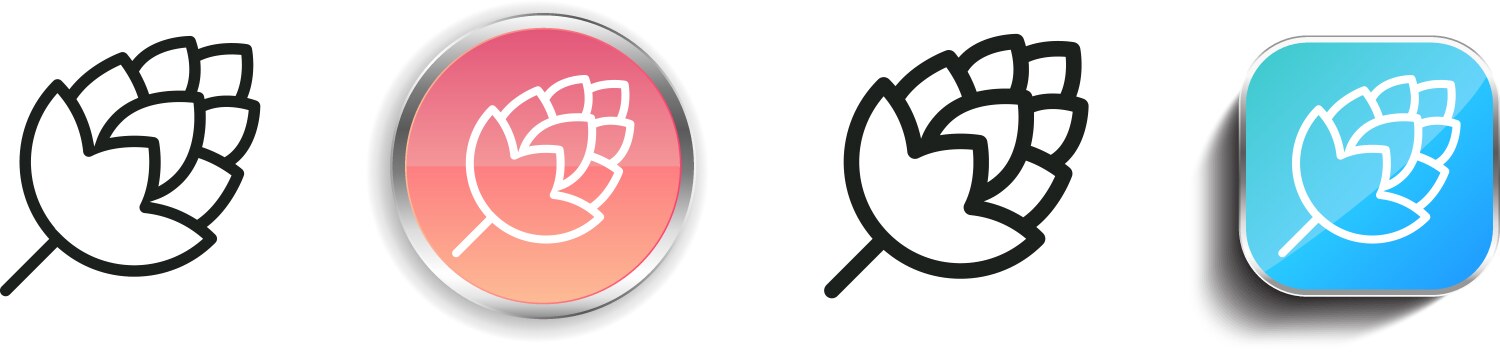 Hop icon thin linear regular and button style vector image