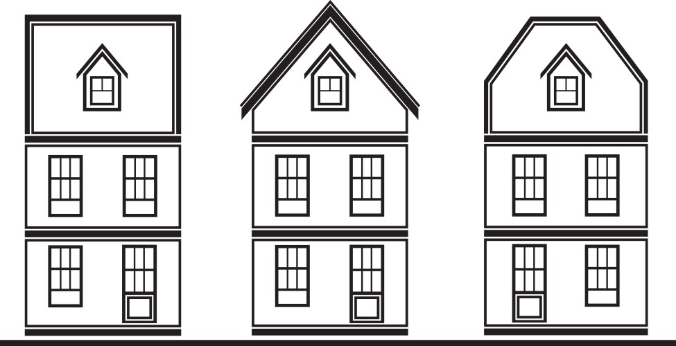 Set windows line icon architecture elements Vector Image