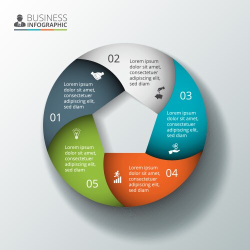 Infographic isometric 3d process chart Royalty Free Vector