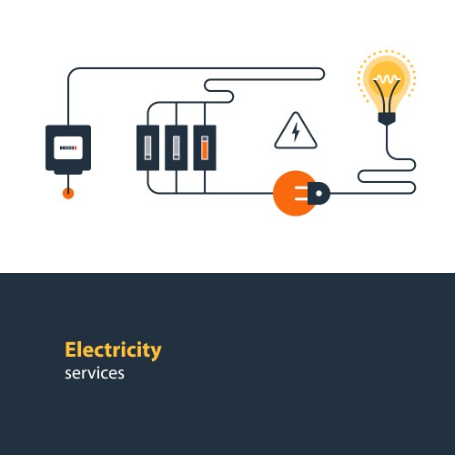 Electric Connection Vector Electricity connection electrical services Vector Image
