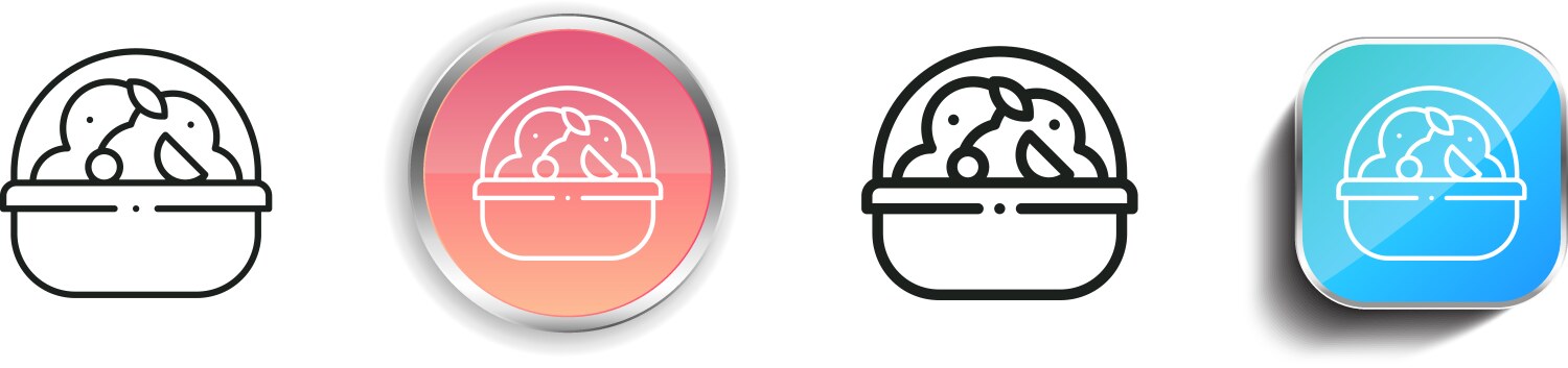 Diet icon thin linear regular and button style vector image