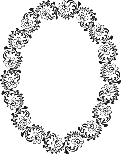 Oval frame with a meander Royalty Free Vector Image
