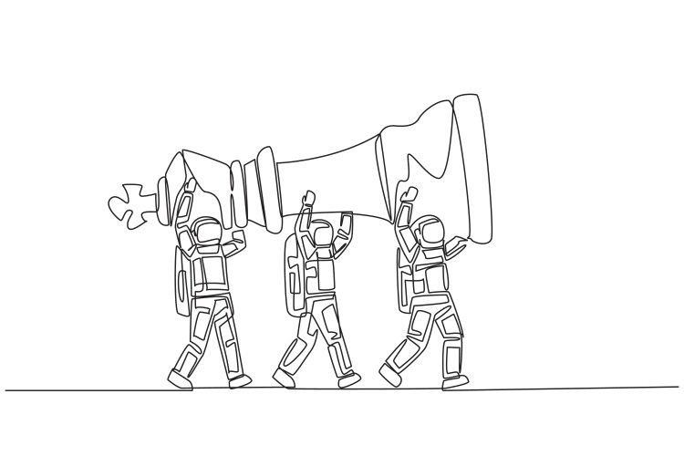 Trendy teamwork concept one single line drawing Vector Image