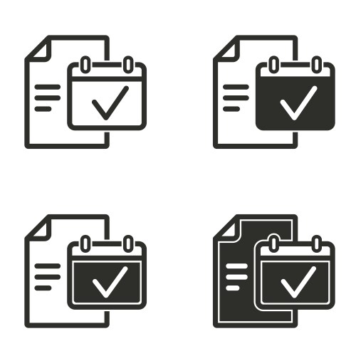 Planning calendar icon set vector image