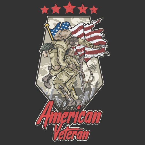 American veteran army Royalty Free Vector Image