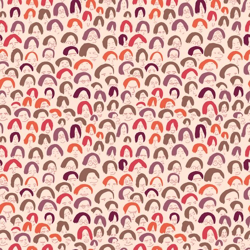 Artistic seamless pattern with crowd of people Vector Image