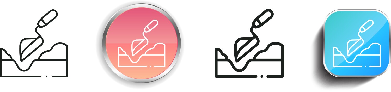 Dig icon thin linear regular and button style vector image