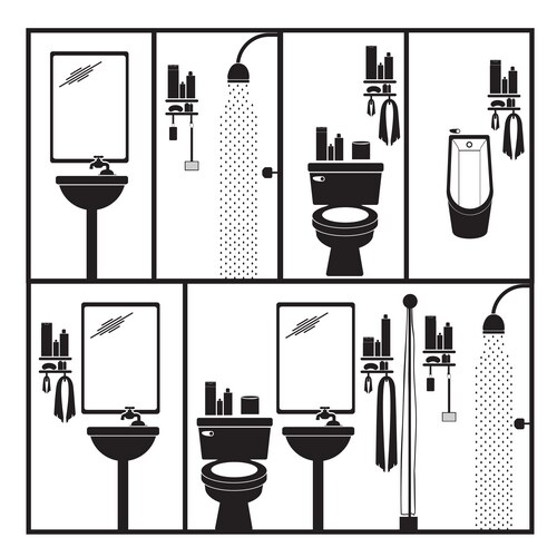 Bathroom Pictogram - White Background Vector Image