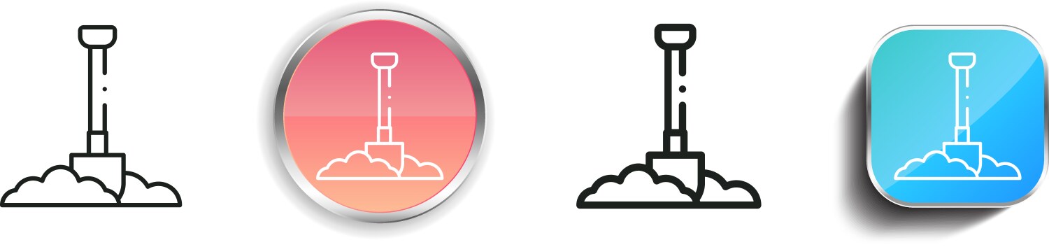 Digging icon thin linear regular and button style vector image