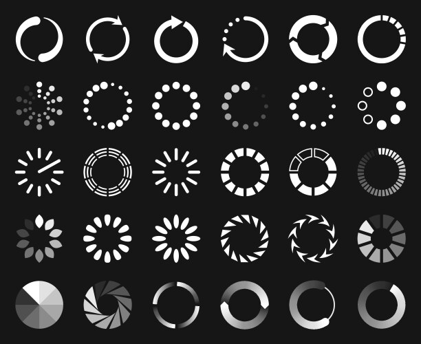 Circle loader icon buffer upload and download vector image