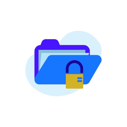 Flat secure folder data security design vector image