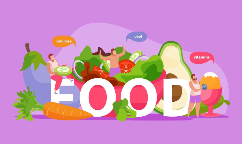 Protein rich food flat icons set Royalty Free Vector Image