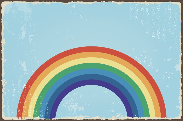 Colorful Rainbow Retro Template Royalty Free Vector Image