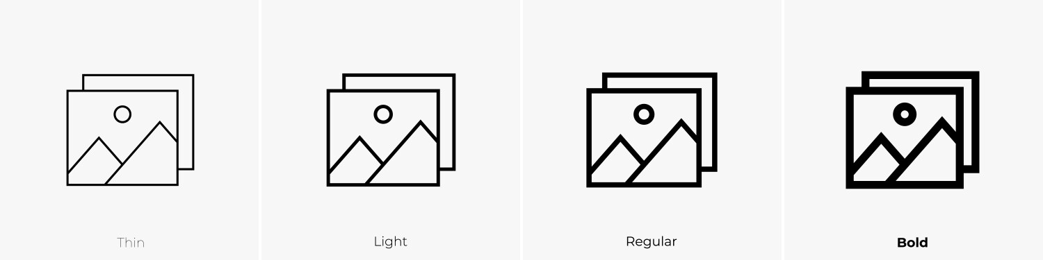 Edit video icon thin light regular and bold style Vector Image