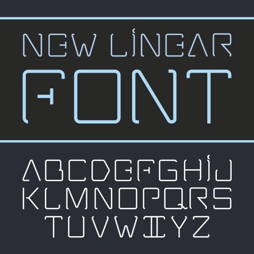 Linear font - simple and minimalistic vector image