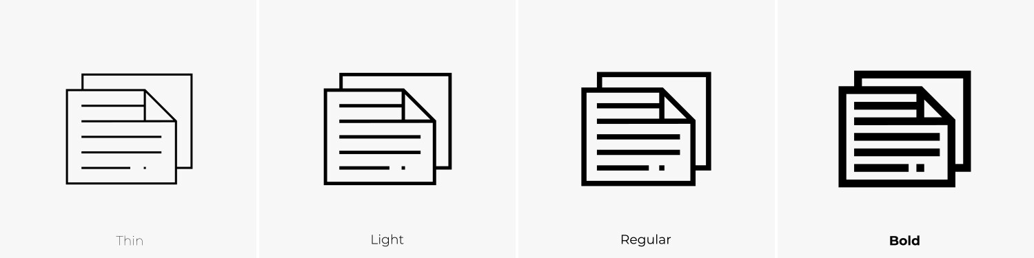 Content managing icon thin light regular and bold Vector Image