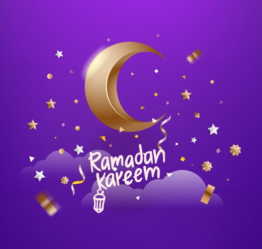 islamic holiday greeting card ramadan kareem vector