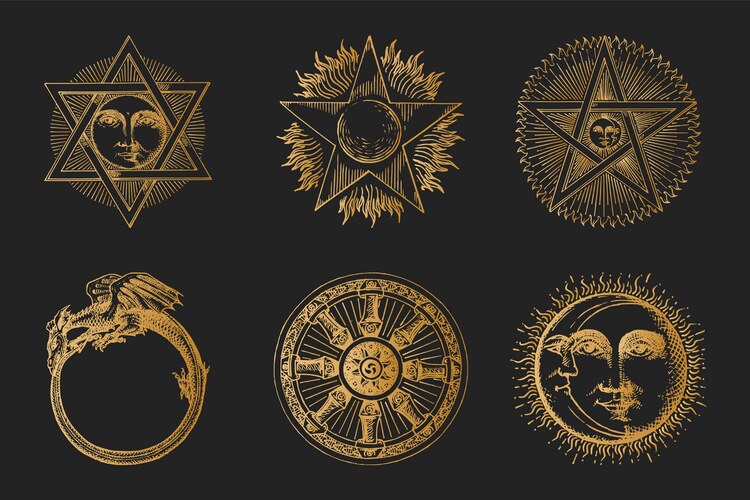 Mystical Symbols & Esoteric Signs Vector Image