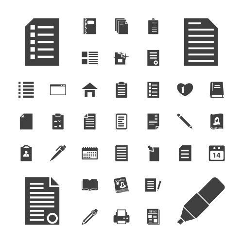 37 page icons vector image