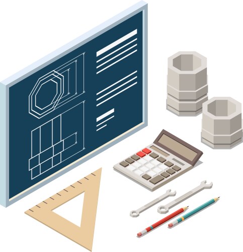 Part blueprint drawing composition vector image