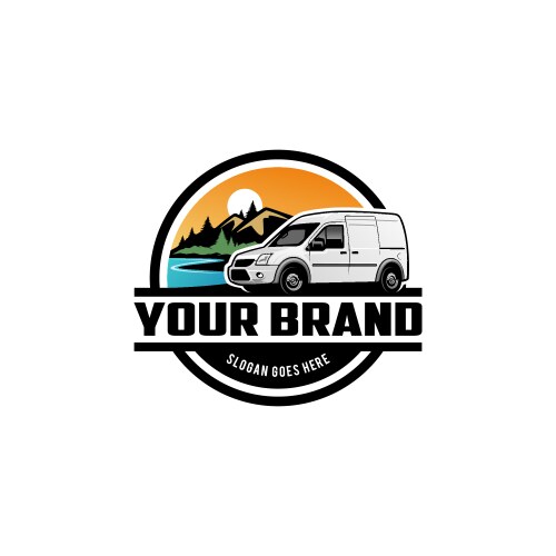 Camper Van Logo - Adventure Travel Vector Image
