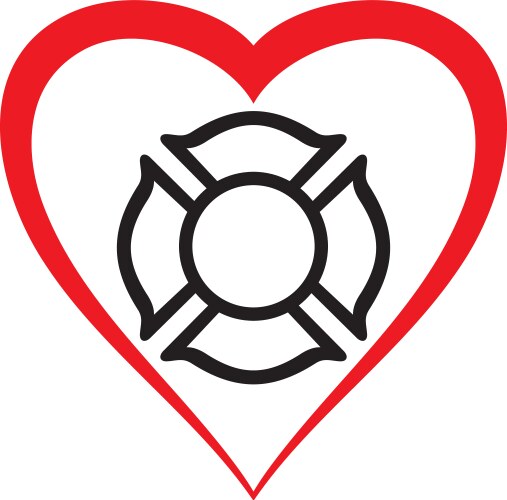 firefighters heart vector image