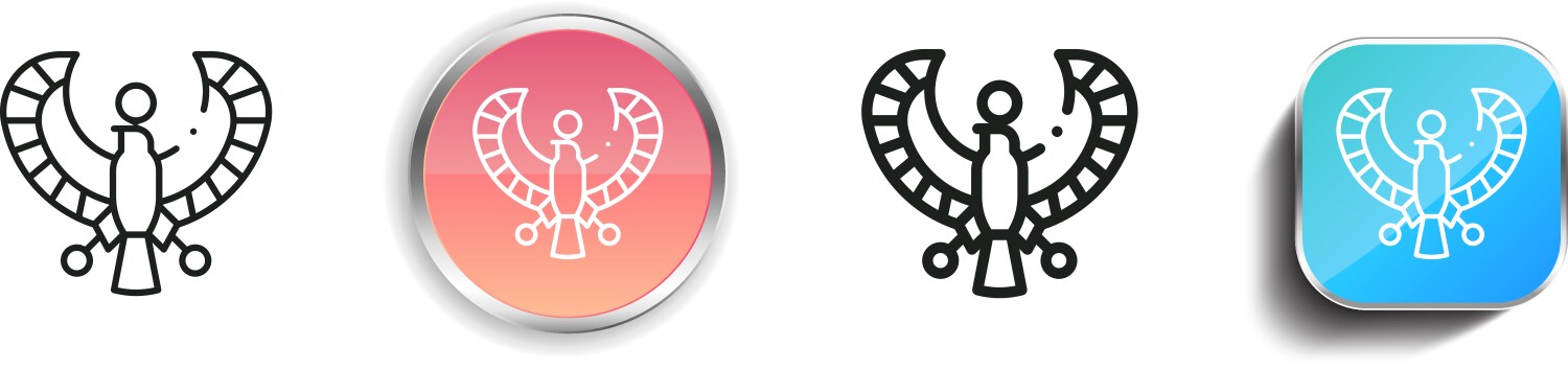 Horus icon thin linear regular and button style vector image