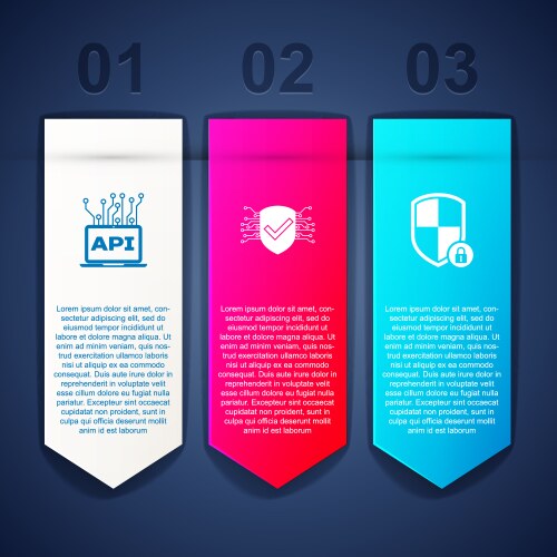 Set computer api interface cyber security vector image