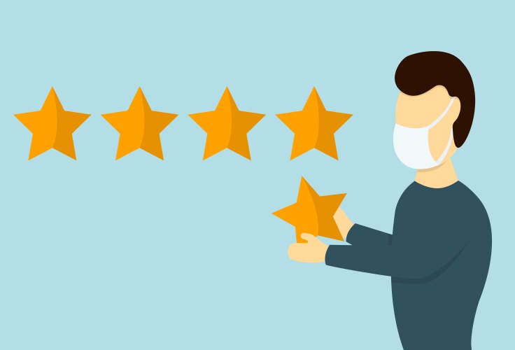 customer gives rating five stars vector image