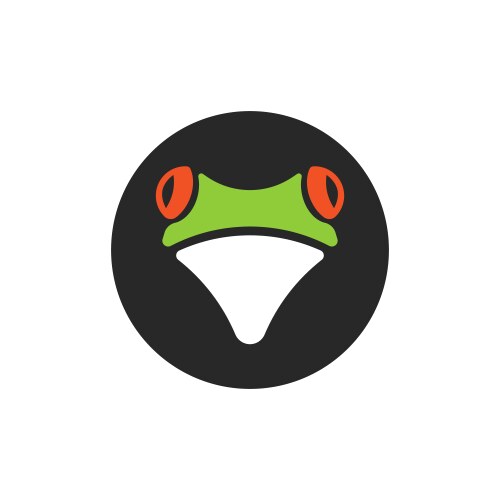 head red eye tree frog logo fun tropical animal vector