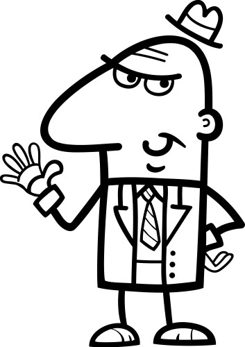 man in suit cartoon vector image