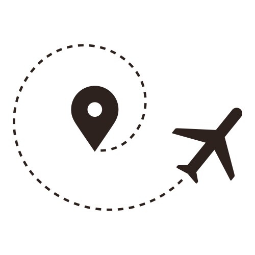 Plane and track icon on a white background vector image