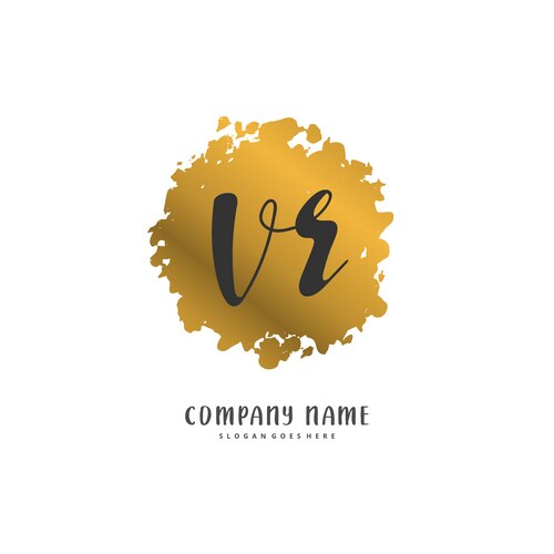 V r vr initial handwriting and signature logo Vector Image