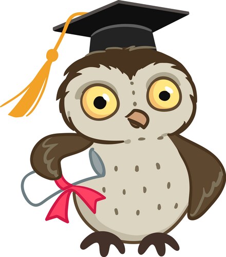 Owl in graduation cap cartoon Vector Image